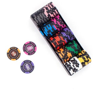 Lot de jetons de poker de luxe style Monte Carlo 14g en argile, avec étui durable pour jetons de casino et plateau de sublimation personnalisé en usine - Product Image 3