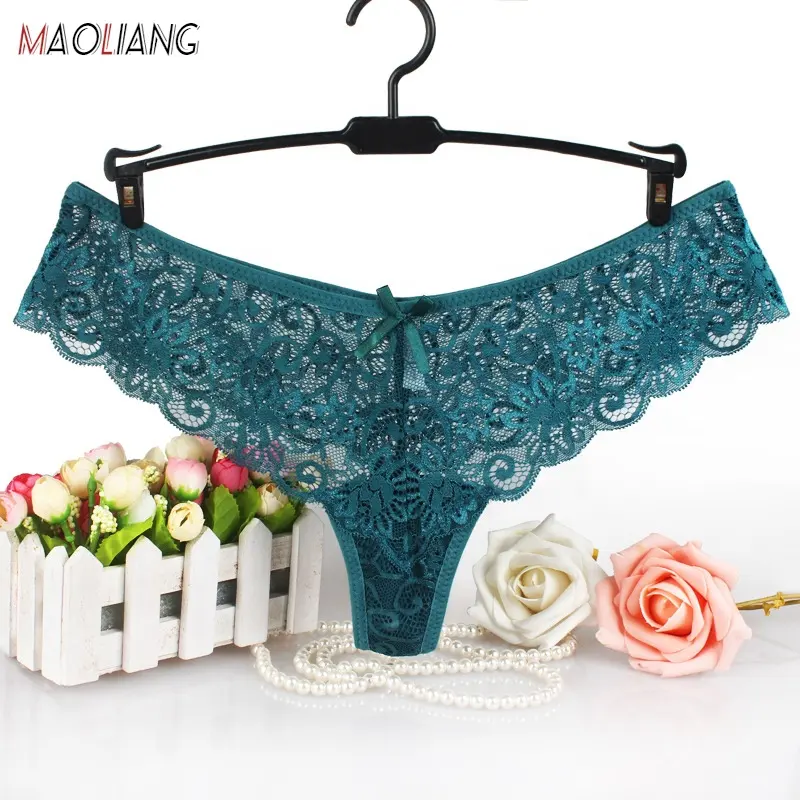 1862 Ladies Low Rise Sexy Thongs Bikini Underwear Lingerie Panty G-String Full Lace Briefs Transparent Hipster Women's Panties