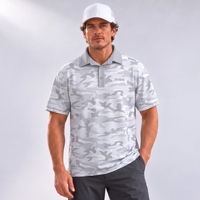 Polo de golf respirant pour homme, tissu professionnel, boutonné, manches courtes, protection UPF, séchage rapide, gris clair, imprimé camouflage, tenue professionnelle