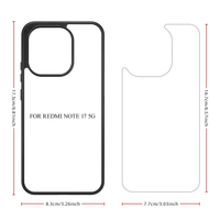Coque de téléphone personnalisée vierge 2D en TPU PC pour sublimation, compatible Redmi Note 17 5G 14 Pro 4G, protection arrière DIY par transfert thermique