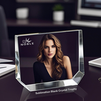 Noble en gros pas cher trophée de plaque de cristal vierge avec récompense de trophée de cadeau de bureau d'affaires de réalisation de Sublimation