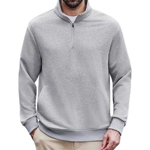 FOXA Mens Quarter Zip Pullover Long Sleeve Sweatshirt With Pockets Thermal Midweight Relaxed Fit - Product Image 1