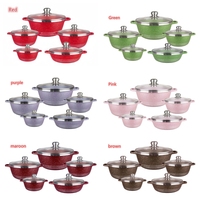 Ensemble de 10 casseroles et poêles de cuisine classiques antiadhésives en aluminium moulé sous pression