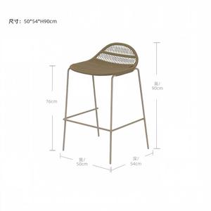 Nordic Rope Rattan aluminum Waterproof Dinning <b>Chair</b> Patio Restaurant Aluminium <b>Stackable</b> Outdoor bar <b>Chair</b> for Garden hotel - Product Image 5