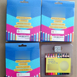 Paquet <span class=keywords><strong>de</strong></span> 10 crayons <span class=keywords><strong>de</strong></span> couleur triangulaires géants en forme <span class=keywords><strong>de</strong></span> graisse courte pour enfants Taille-<span class=keywords><strong>crayon</strong></span> en métal extra épais à noyau avancé en bois - Product Image 3