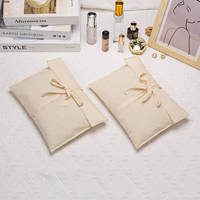 Sac à poussière recyclable personnalisé de haute qualité pochette en lin en toile sergé avec emballage d'enveloppe à rabat pour sous-vêtements en coton