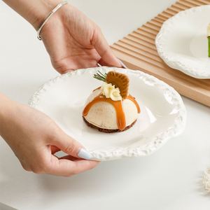 Stone Pattern Fruit Salad Dessert Serving Tray Restaurant Tableware Rock <b>Ceramic</b> Steak Pasta Charger <b>Plates</b> Dinner <b>Plate</b> - Product Image 2