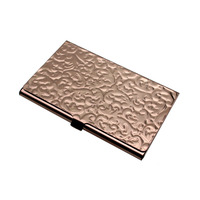 Porte-cartes de crédit portable en métal noir avec logo sculpté