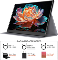 Moniteur de jeu portable IPS 15.6 P FHD 1080 pouces HDR haut-parleurs intégrés USB-C compatible avec les ordinateurs portables PS4 Switch