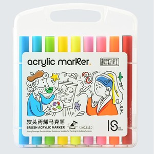Nouveauté : Ensemble de marqueurs acryliques à pointe souple 12-48 couleurs, pointe pinceau souple, encre liquide, pour le dessin - Product Image 5
