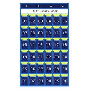 Organizador de pared/puerta numerado para aulas, con soporte para calculadoras y teléfonos móviles - Product Image 5