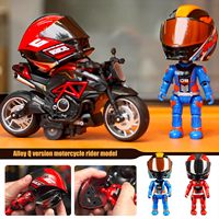 Jouets en plastique moulé sous pression EPT transformant les pilotes de course jouets figurines de motocycliste pour enfants