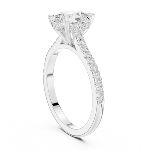 Bague en or 10Kt 14Kt 18Kt 22Kt avec diamant de laboratoire pour femme, bijoux fins minimalistes, bague de fiançailles pour elle - Product Image 3