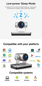 กล้อง PTZ 4K 12X Optical AI Auto Tracking 3G-SDI HD*MI USB 2.0 สำหรับการประชุมถ่ายทอดสด MC8430-12x ความละเอียด 4K Ultra HD และ AI - Product Image 2