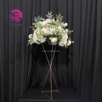 Partie pièce maîtresse décoration quinceanera or métal fleur base centre de table vases pour table de mariage or