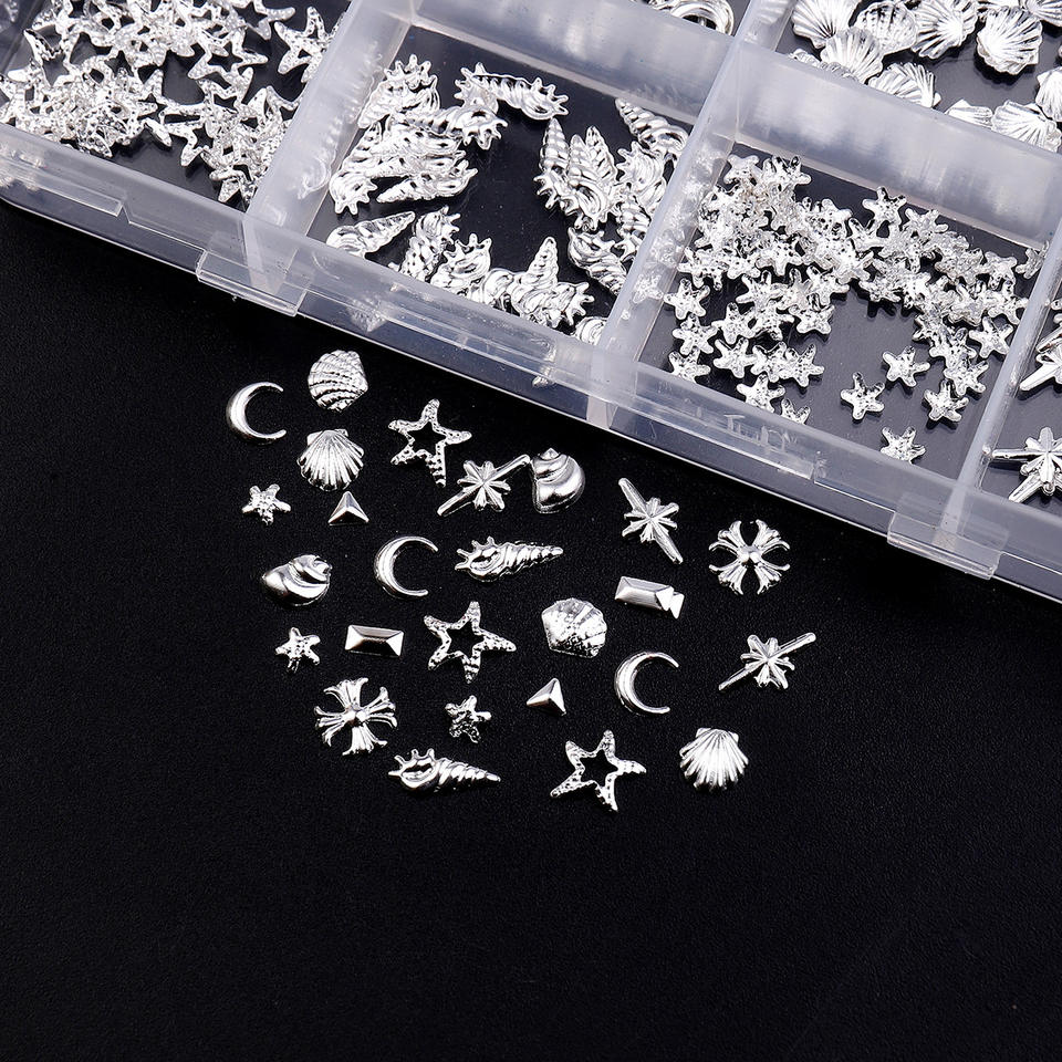 Starfish Rivets 12-Grid Cross-Border Punk Rivet Nail Jewelry Ocean Series Starfish ...