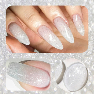 Серебристый УФ-гель для ногтей 3D «Кошачий глаз», с блестками, пигментом-хамелеоном, магнитной пудрой, отверждаемый светодиодами, нетоксичный, долговечный, для нейл-арта - Product Image 4