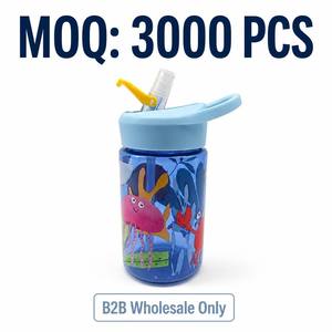 Factory Wholesale 360ML BPA Free Kids Leak Proof Water Bottle with Silicone Straw Spout Dust-Proof Flip <b>Lid</b> - Product Image 1