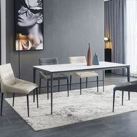 Mobilier robuste OEM ODM bureau à manger industriel en alliage d'aluminium pieds de table en métal verre marbre pour table