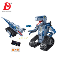 Set de Construcción de Dinosaurio Transformable RC, 847 Piezas, 2 en 1, Dinosaurio y Robot Tanque, STEM, Control Remoto por Aplicación, Ladrillos Programables