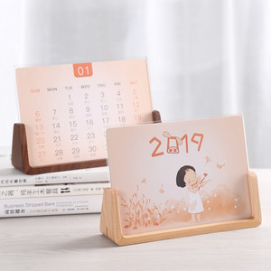 Creative 2022 Wooden Calendar Holder, Office Desktop <b>Black</b> Walnut Beech Wood U-Shaped <b>Photo</b> <b>Frame</b> - Product Image 3