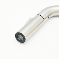 SANIPRO Robinet de cuisine monocommande en acier inoxydable contemporain avec douchette extractible flexible