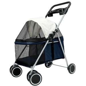 हल्के और लुभावनी तह ट्रोली पालतू कुत्ते पैदल चलने वाली छोटी कुत्ते चलने वाली गाड़ी - Product Image 1