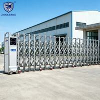 Porte coulissante automatique Zhanjiang en acier inoxydable, porte rétractable électrique avec télécommande, anti-corrosion, design moderne