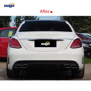 Kit de Carrocería GUGO <span class=keywords><strong>W204</strong></span>, Difusor Trasero con Puntas de Escape para Mercedes-Benz Clase C 2007-2014, Difusor Trasero con Puntas de Escape, Parachoques de ABS - Product Image 3