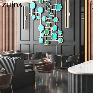 Juego de Mesas y Sillas de Diseño Moderno y Lujoso para Cafetería, Restaurante de Comida Rápida, Muebles para Cafetería, Cabinas para Restaurante - Product Image 4