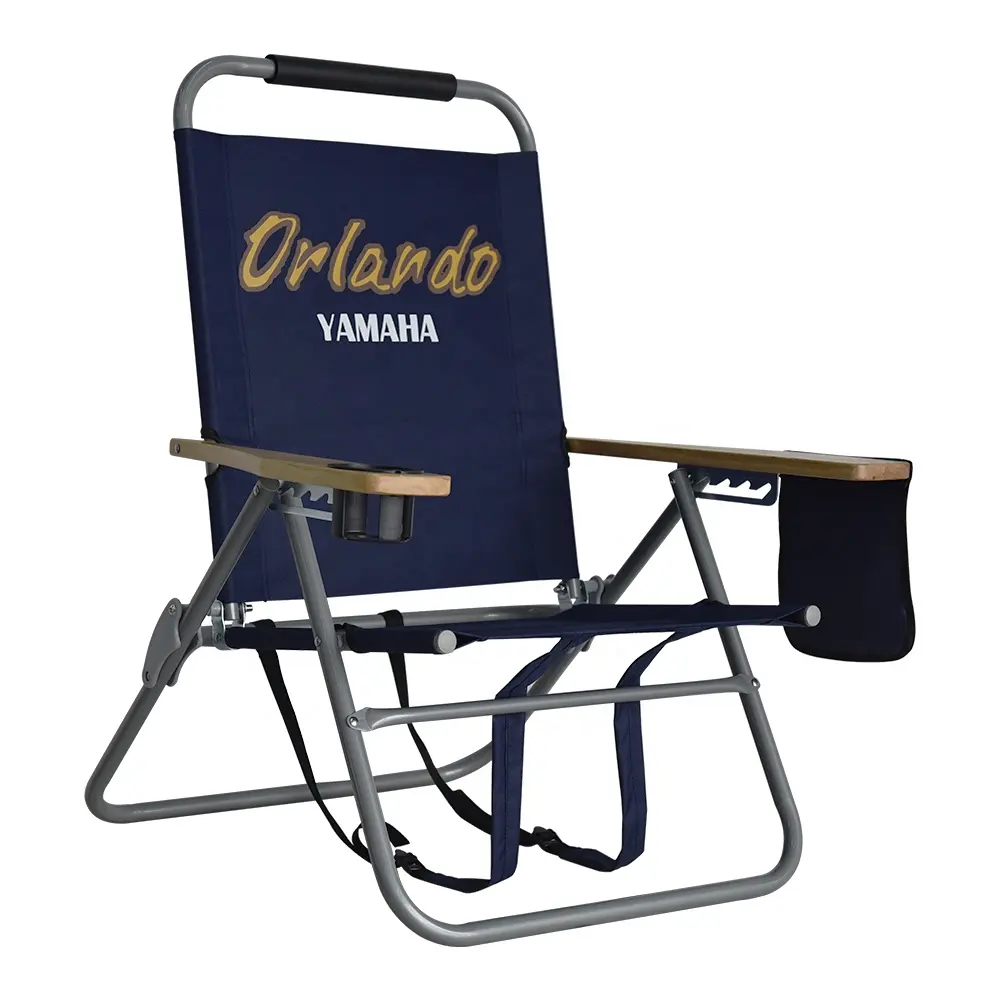 Tommy Bahama-Reposabrazos de madera, silla de playa con portavasos y bolsa