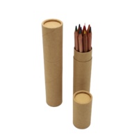 Ensemble de 12 18 24 36 crayons de couleur pour étudiants, baril hexagonal en papier naturel pour usage scolaire, vente en gros