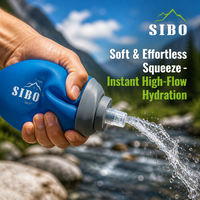 Bouteille d'eau souple en TPU sans BPA, 500 ml, légère, pour activités de plein air, fournie directement par l'usine SIBO
