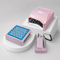 Équipement de manucure de luxe : Ponceuse à ongles électrique sans balais rechargeable avec collecteur de poussière, Lampe UV LED sans noyau à séchage rapide