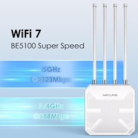 Router Mesh para Exteriores WAVLINK BE5100 WiFi 7, Punto de Acceso de Largo Alcance, Extensor de Banda Dual, IP67 Impermeable, AP Inalámbrico