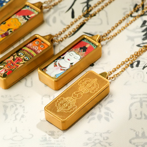 Boeddhabeeld Op Maat Gemaakt Geel Jambhala Boeddhisme Hanger/Hanger Religieuze Ornamentwinkel - Product Image 3