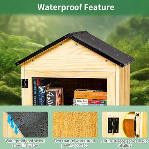 Wooden Book <b>Storage</b> Box <b>Wall</b> <b>Mounted</b> Rectangle Solid Color <b>Storage</b> Organizer For Books Magazines Outdoor Use - Product Image 5