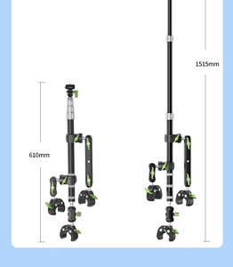 Kit de Soporte para Cámara de Acción para Motocicleta/<span class=keywords><strong>Bicicleta</strong></span>, Poste Telescópico con 3 Abrazaderas Tipo Cangrejo para Insta360 <span class=keywords><strong>GoPro</strong></span> DJI, para Vlogs de Ciclismo - Product Image 5