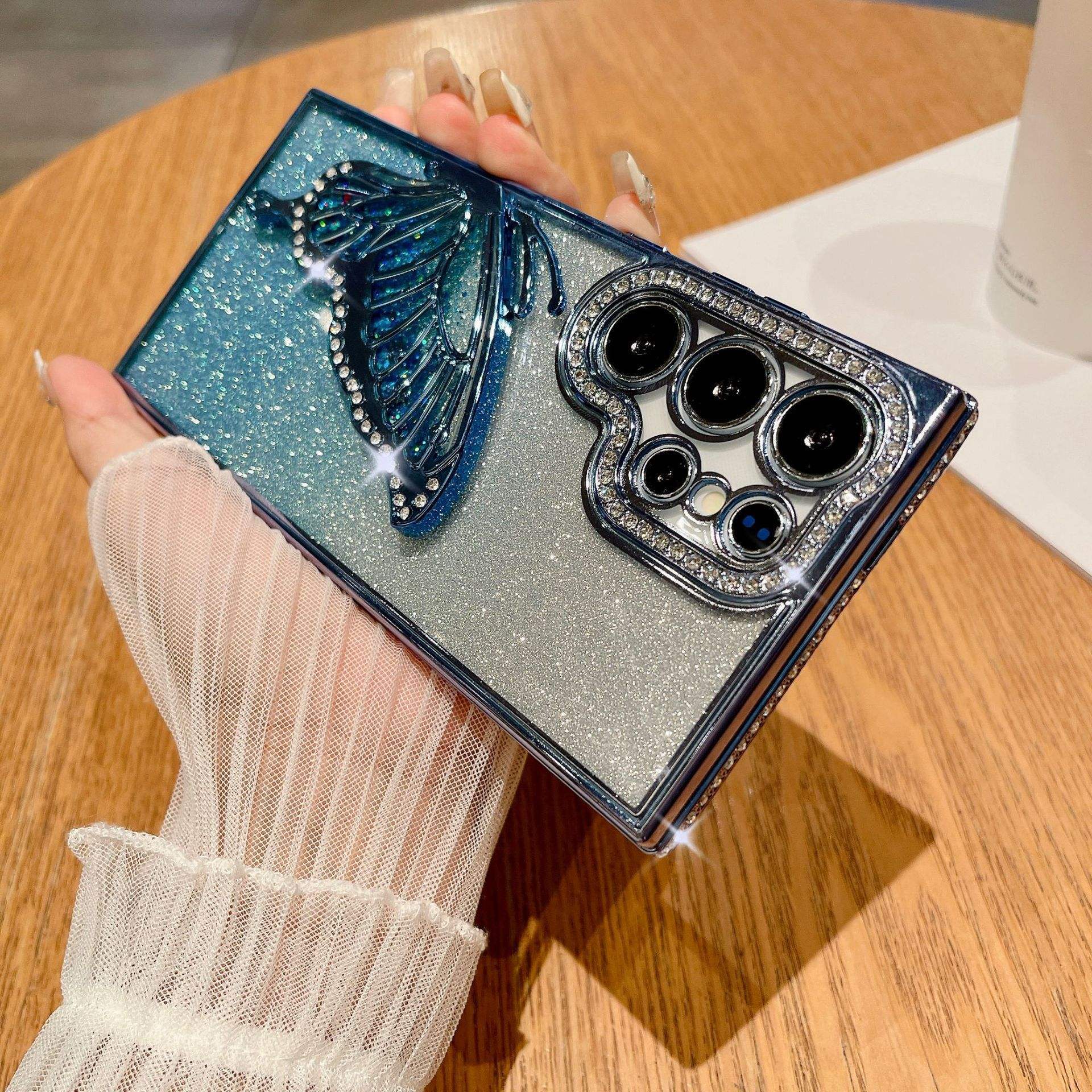 Carte glitter bleu + dégradé Far-peak