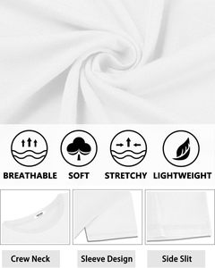 T-shirt basique classique pour hommes, manches courtes, col rond, décontracté, été, polyester/coton, style sportif, teint en fil, tricoté uni - Product Image 5