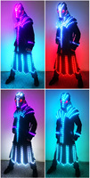 Costume de robot LED pour fête, armure lumineuse colorée, convient à toutes les performances, vêtements de performance à LED lumineux rechargeables