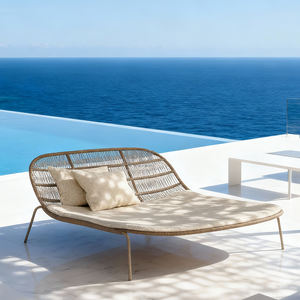 كرسي استلقاء مزدوج للحمامات الشمسية بتصميم نورديك منسوج بالحبال، كرسي استرخاء فاخر مخصص - Product Image 1