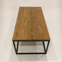 Table basse moderne Grand meuble de salon Facile à installer Table centrale rectangulaire en bois et métal pour ferme 23.6 "Dx47.2" Wx16.5 "H