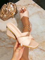 Sepatu Wanita Sandal Hak Tinggi Wanita Musim Panas 2025 Sandal Baru Fashion Kasual Sepatu Wanita