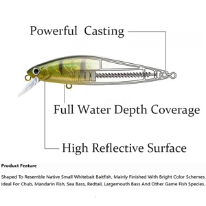 Señuelo de pesca Stock Sinking Minnow 5g-14g, para toda la profundidad, altamente reflectante, de lanzado largo, cebo duro con 3 ojos 3D para perca, mandarina, lubina y pez cola roja. - Product Image 5