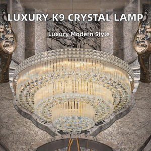 PM Modern Luxury K9 Crystal LED IP44 AC Ceiling <b>Lamp</b> for Hotel Lobby Wedding Banquet Villa Living & Bedroom Lighting - Product Image 2