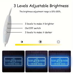 Led Tasses à Bière Décoration Murale Signe Bar Pub Man Cave Fête D'anniversaire Chambre Café Art Mural <span class=keywords><strong>Cadeau</strong></span> de Vacances pour <span class=keywords><strong>Papa</strong></span> Hommes 5V USB Bleu Glace - Product Image 5