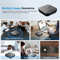 Haut-parleurs sans fil Anywii avec annulation d'écho, 4 microphones en réseau - Système de visioconférence pour bureau à domicile sans fil + USB