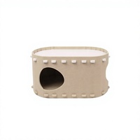 Lit pour chat en feutre personnalisé, résistant aux griffures, sans peluches et respirant ; Maison et tunnel pour chat 3D grand espace, universel toutes saisons, nid pour animaux de compagnie