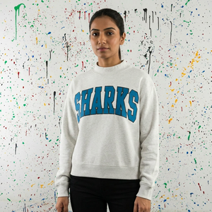 Sudadera con Capucha SHARKS WHITE, Bordado con Apliques, Felpa, 100% Algodón, Transpirable, Secado Rápido, URBAN PRODUCTIONS - Product Image 1